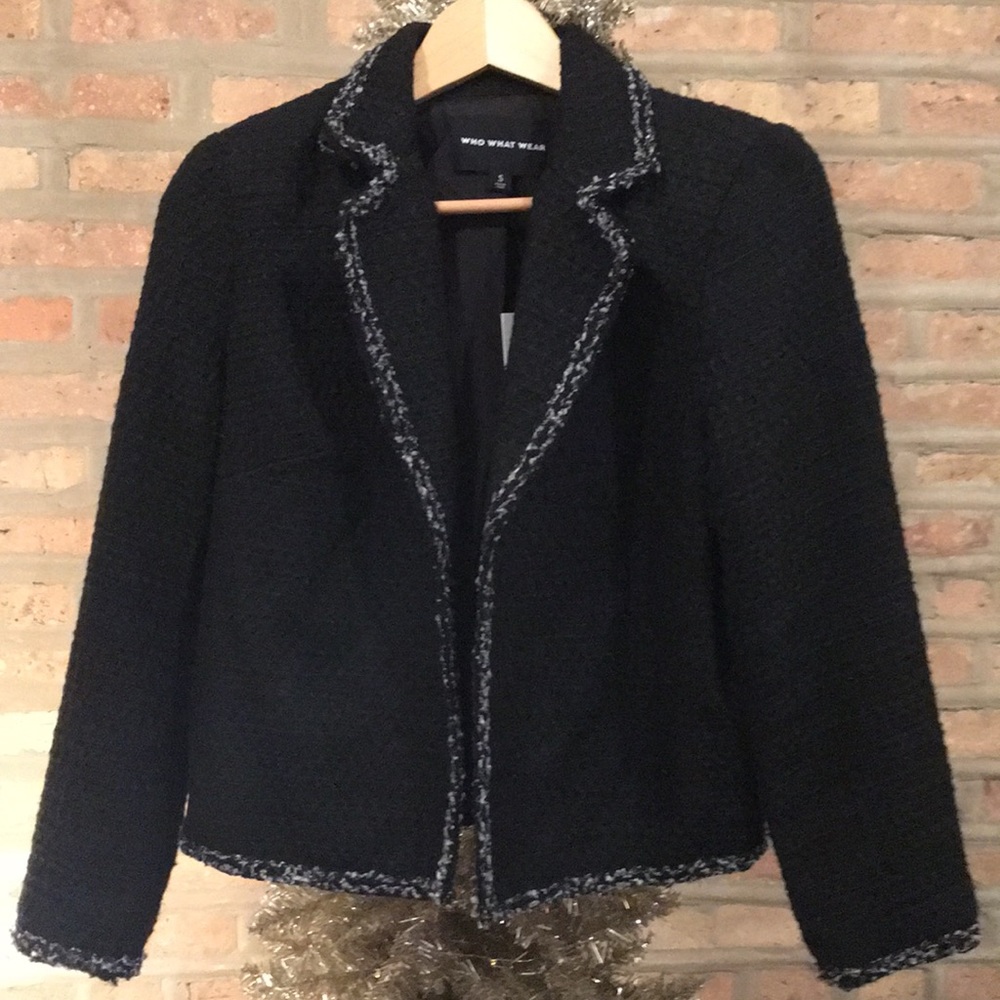Who What Wear Tweed Moto Crop Jacket